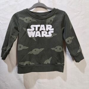 Star Wars Kids Sweatshirt With Baby Yoda 12-18mos - Dark Green